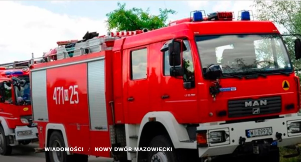 Pożary, Dwór Mazowiecki Pożar Strażacy interweniowali Jaśminowej - zdjęcie, fotografia