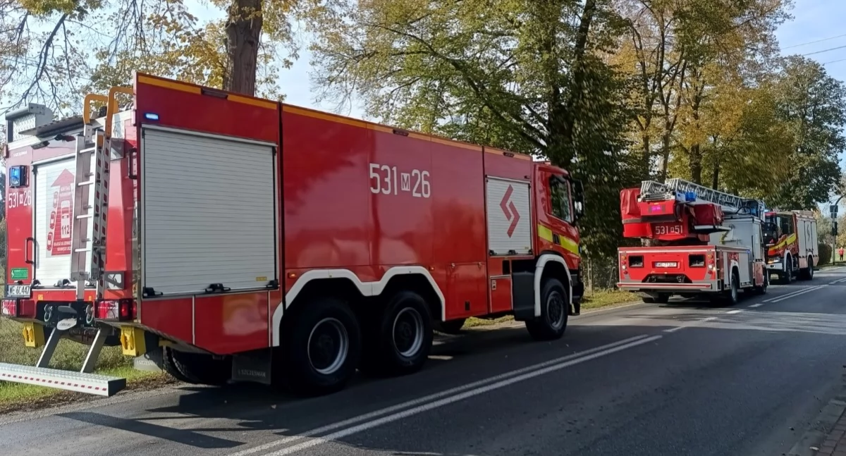 Pożar kotłowni w Kazuniu Nowym (fot. KP PSP w Nowym Dworze Mazowieckim)