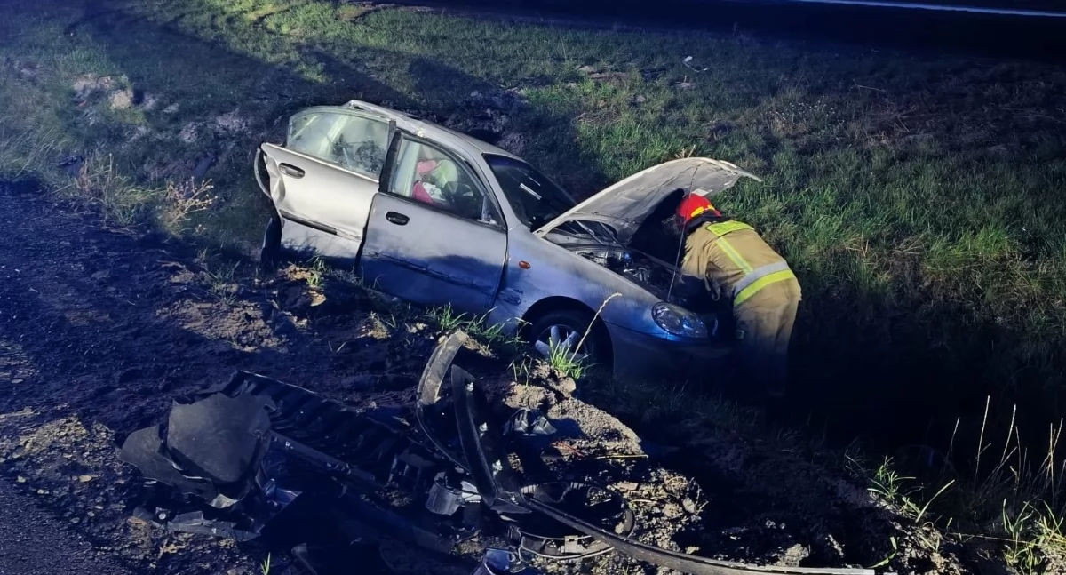 Zderzenie czterch aut na trasie S7 w Zakroczymiu (fot. KP PSP w Nowym Dworze Mazowieckim)