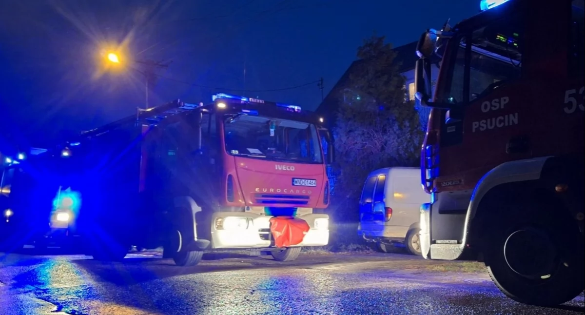 Interwencja straży pożarnej w domu jednorodzinnym w Nowych Pieścirogach (fot. OSP Nasielsk)