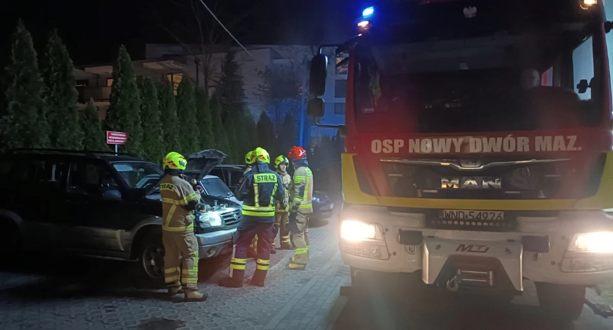 Interwencja strażaków i policjantów przy ulicy Partyzantów w Nowym Dworze Mazowieckim (fot. KP PSP w Nowym Dworze Mazowieckim)