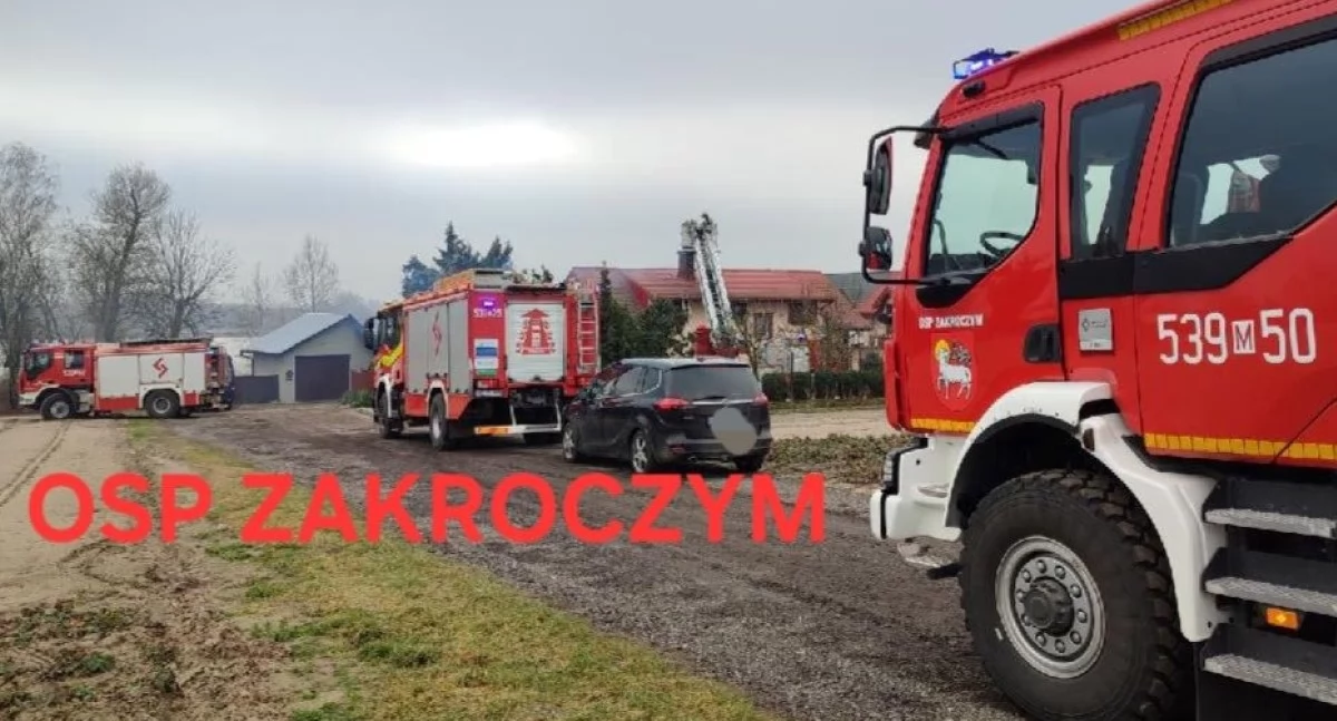 Pożar sadzy w domu w Wólce Smoszewskiej (fot. OSP Zakroczym)
