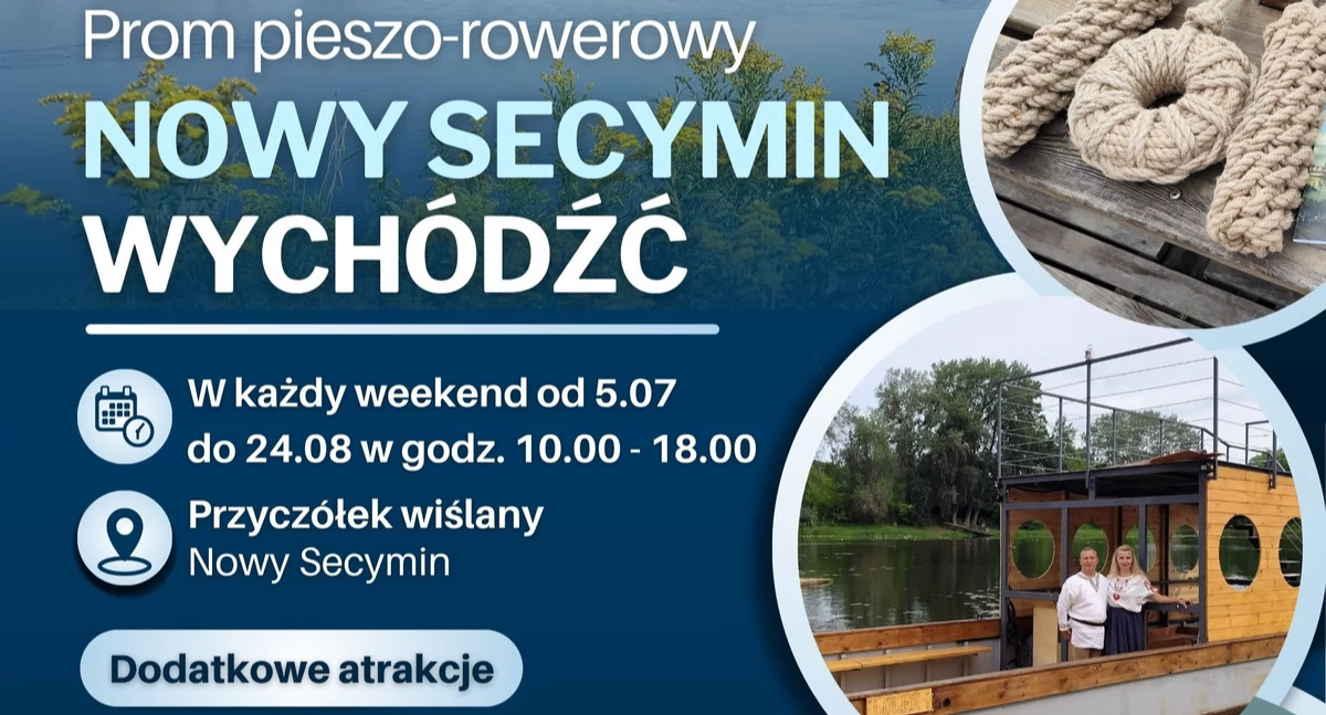 Imprezy cykliczne, pieszo rowerowy znów Wiśle! Secymin–Wychódźc połączy brzegi każdy wakacyjny weekend - zdjęcie, fotografia
