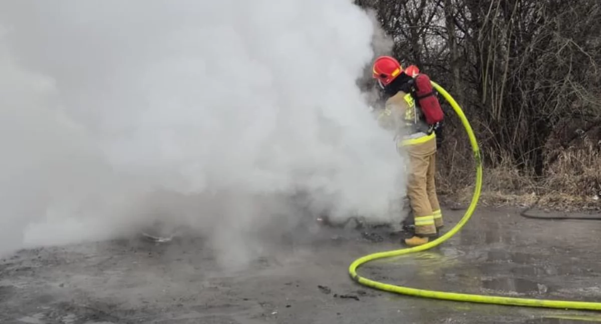 Pożar samochodu (zdjęcie podglądowe), fot. KP PSP w Legionowie 