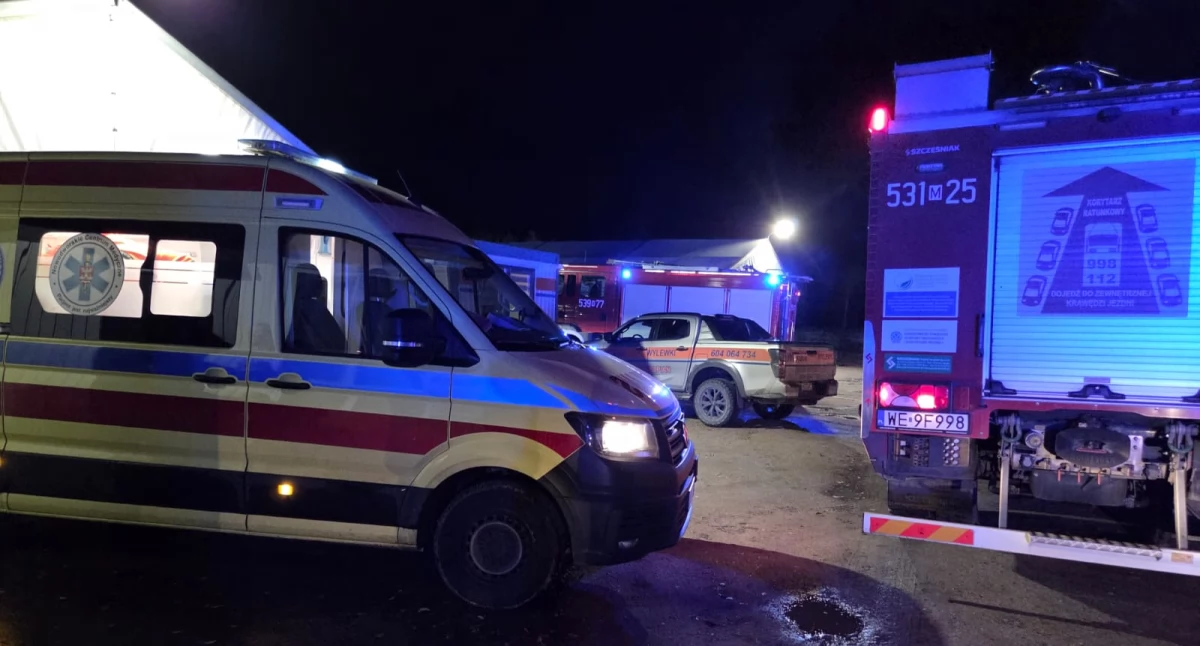 Interwencja służb ratowniczych w Sowiej Woli (fot. KP PSP w Nowym Dworze Mazowieckim)