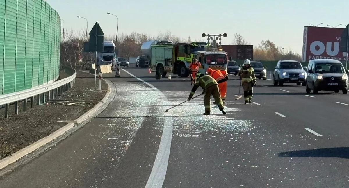 Interwencja służb ratowniczych na trasie S7 w Czosnowie (fot. OSP Łomna)