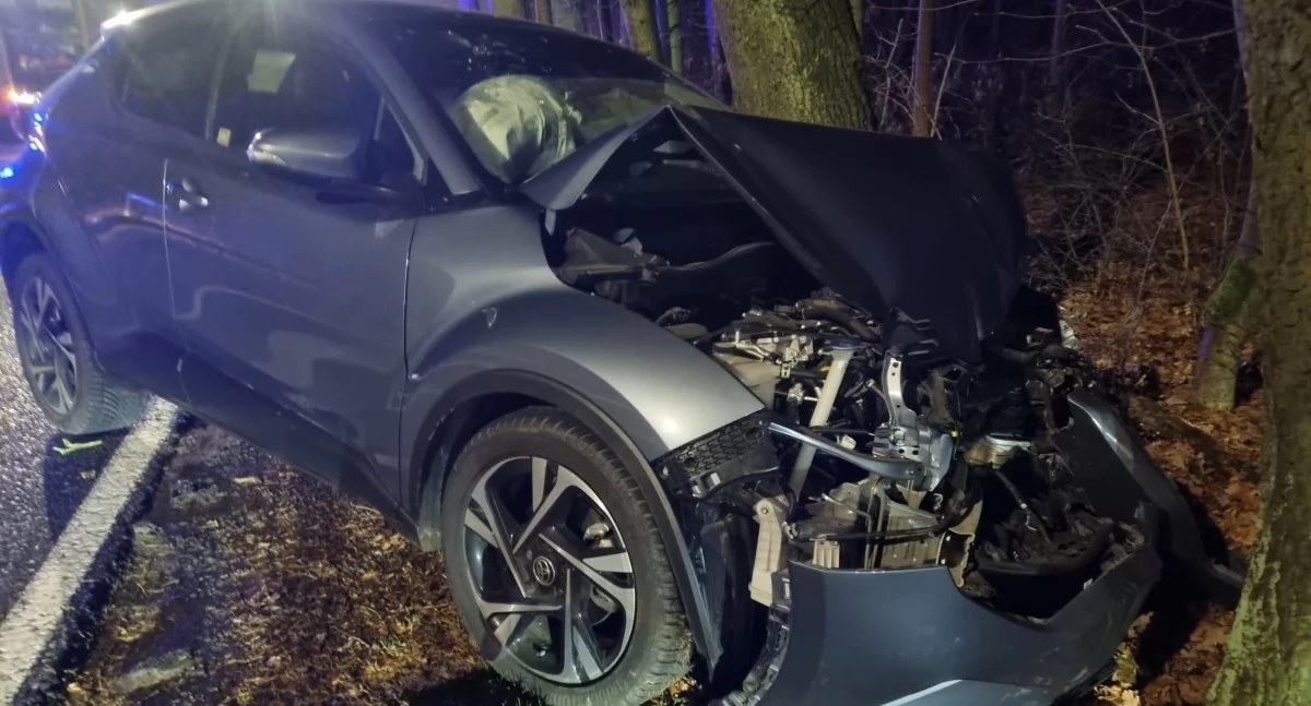 Wypadek w Cybulicach Małych (fot. KP PSP w Nowym Dworze Mazowieckim)