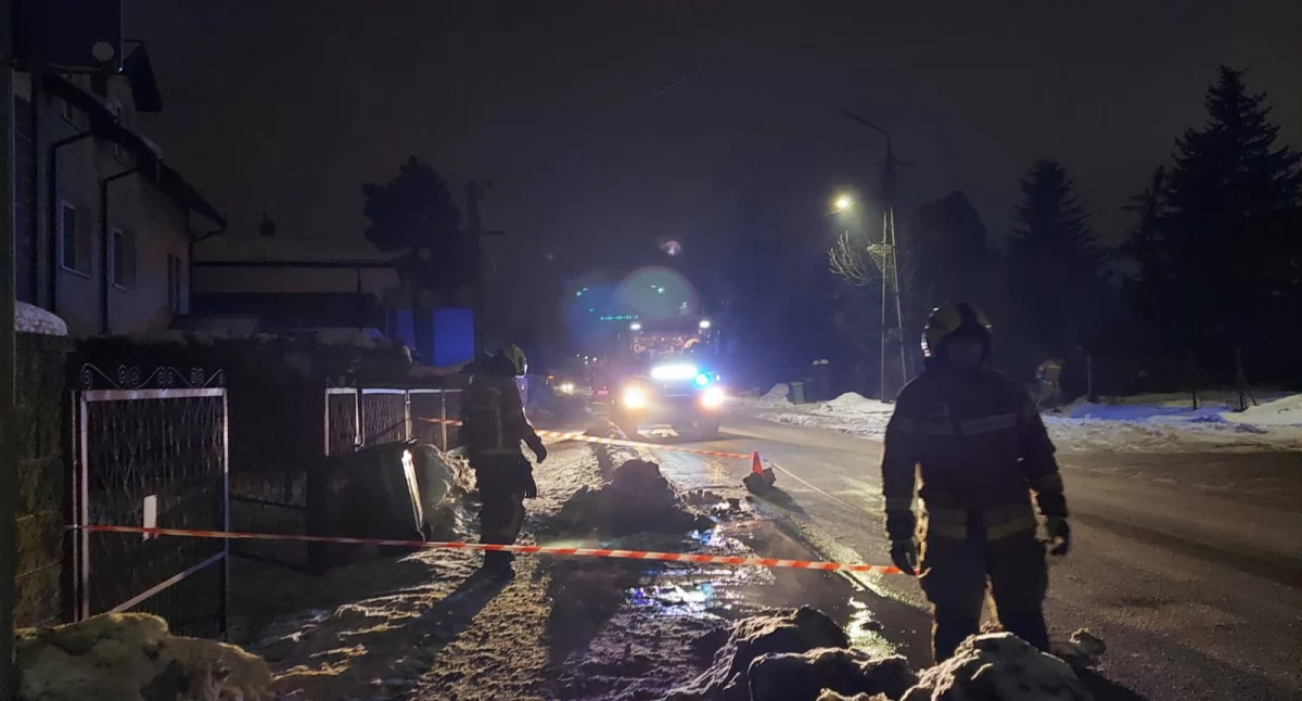 Interwencja strażaków przy ul. Kopernika w Nowym Dworze Mazowieckim (fot. KP PSP w Nowym Dworze Mazowieckim)