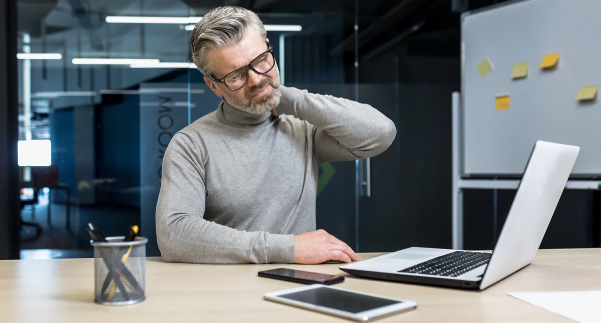Zdrowie, Zdrowy pracownik fizjoterapia służbie ergonomii wydajności - zdjęcie, fotografia