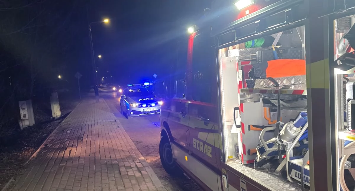 Interwencja służb ratowniczych przy ul. Bohaterów Modlina (fot. KP PSP w Nowym Dworze Mazowieckim)
