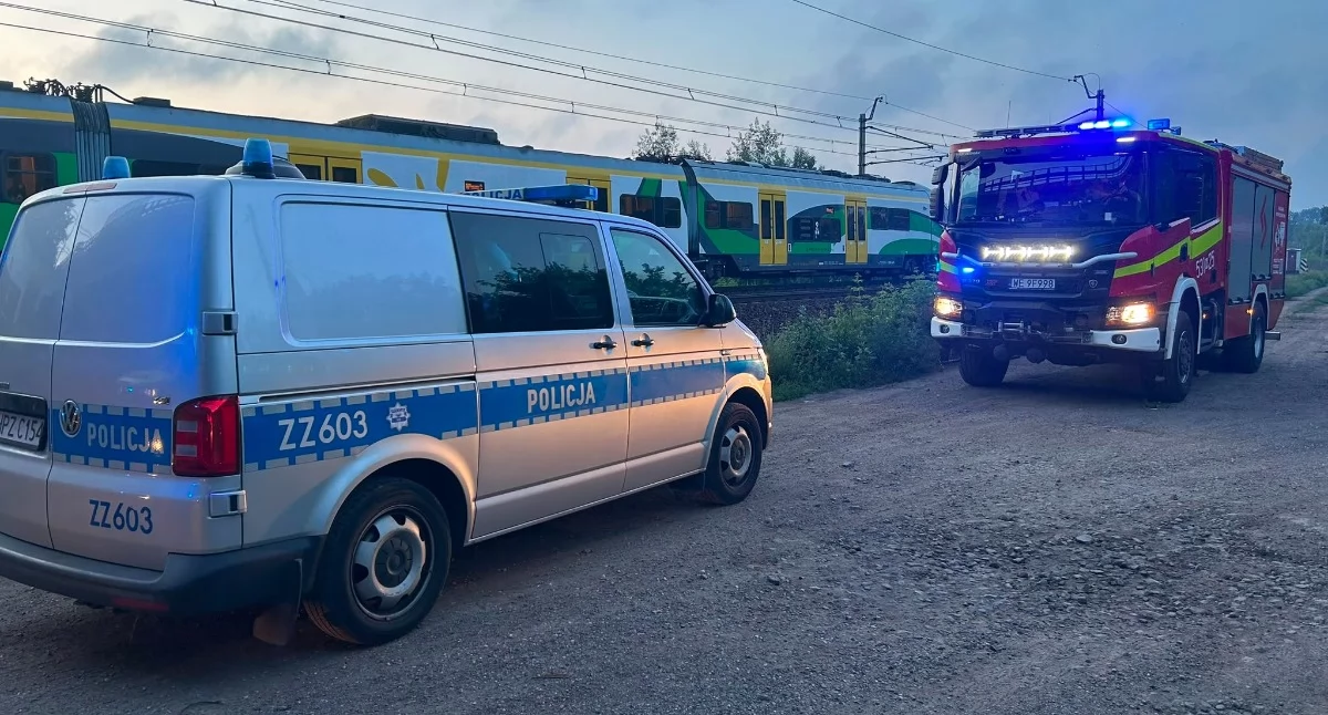 Tragiczny wypadek z udziałem człowieka i pociągu w Nowym Dworze Mazowieckim (fot. KP PSP w Nowym Dworze Mazowieckim)