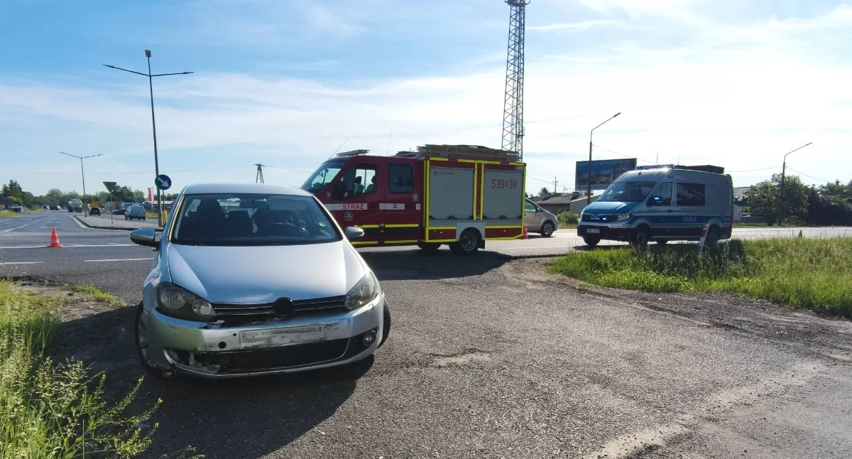 Zderzenie auta osobowego i skutera na skrzyżowaniu DK 62 i DK 85 (fot. OSP Ratownictwo Wodne)